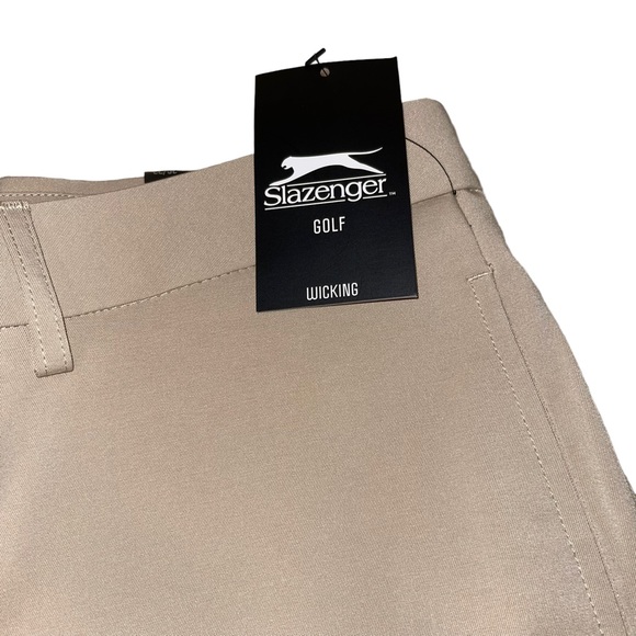 NWT Slazenger Gold Wicking Core Pants Khaki Size 36/32 Flat Front Golfing Pant - Picture 3 of 7